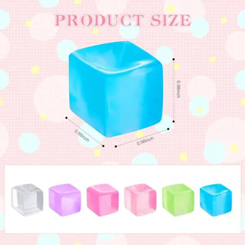 Square Ice Stress Ball Fidget Toys Stress Relief ADHD Autism Sensory Toys Soft Squishy Toys Party Favors Gifts for Kids Adults