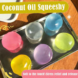 Squishy Coconut Oil Stress Ball Fidget Toys Handmade Transparency Plasticity Squeeze Toy Funny Anti-stress Sensory Toy for Adult
