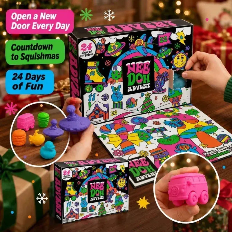 Squishy Fidget Christmas Countdown Advent Calendar 2026, Surprise Sensory Toys, Adult Holiday Party Favor Gift