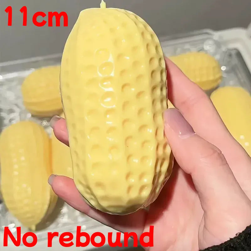 Squishy Peanut Stress Ball Squeeze Toy No Rebound Buttery-Soft Feel Fidget Toy ASMR Sensory Anti Stress Toys for Adults