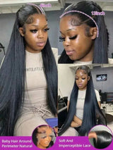 Straight 13X6 HD Transparent Lace Front Wigs 42 Inch 5x5 Glueless Wig Pre Plucked 13X4 Transparent Lace Wigs For Women Daily Wig