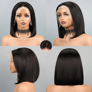 Straight Bob Human Hair HD Lace Front Wig 13x4, Glueless Pre-Plucked Pre-Cut Lace 99J