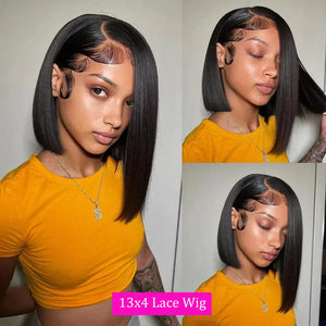 Straight Bob Human Hair HD Lace Front Wig 13x4, Glueless Pre-Plucked Pre-Cut Lace 99J