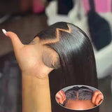 Straight Human Hair 13x6 13X4 Transparent HD Lace Front Wig 7x6 HD Lace Pre Plucked Wig 200 Density 40 42 Inches Natural Color Brazilian Hair Wig For Women Beginner Friendly Homgoss