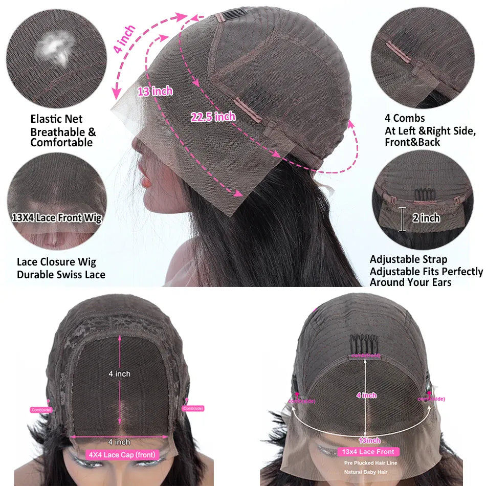 Straight Short Bob Human Hair Lace Closure Wigs For Women BoB Bob Wig Lace Front Human Hair Wigs HD Transparent Lace Frontal Wig