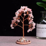 Super Mini Crystal Money Tree Copper Wire Wrapped W/ Agate Slice Base Healing Gemstone Yoga Feng Shui Trees Home Crystal Decor