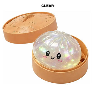Super Soft Bun Squishy Stress Relief Toy, Glitter Slow Rising Squeeze Fidget for Kids and Adults