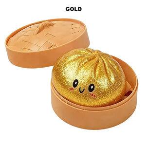 Super Soft Bun Squishy Stress Relief Toy, Glitter Slow Rising Squeeze Fidget for Kids and Adults