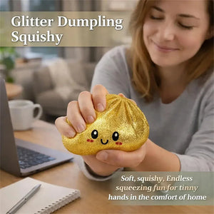 Super Soft Bun Squishy Stress Relief Toy, Glitter Slow Rising Squeeze Fidget for Kids and Adults
