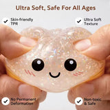 Super Soft Bun Squishy Stress Relief Toy, Glitter Slow Rising Squeeze Fidget for Kids and Adults
