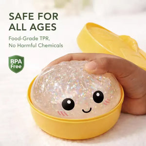 Super Soft Bun Squishy Stress Relief Toy, Glitter Slow Rising Squeeze Fidget for Kids and Adults