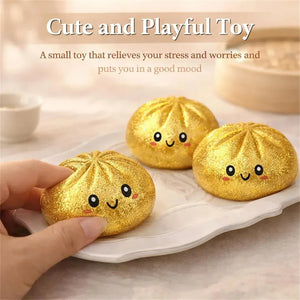 Super Soft Bun Squishy Stress Relief Toy, Glitter Slow Rising Squeeze Fidget for Kids and Adults