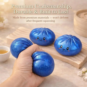 Super Soft Bun Squishy Stress Relief Toy, Glitter Slow Rising Squeeze Fidget for Kids and Adults