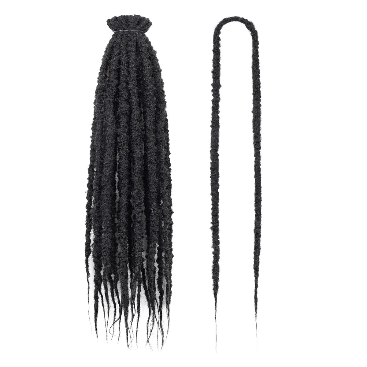 Synthetic 24" Double Ended Dreadlock Extensions Single Crochet Braids Textured Dreads for African Hairstyle