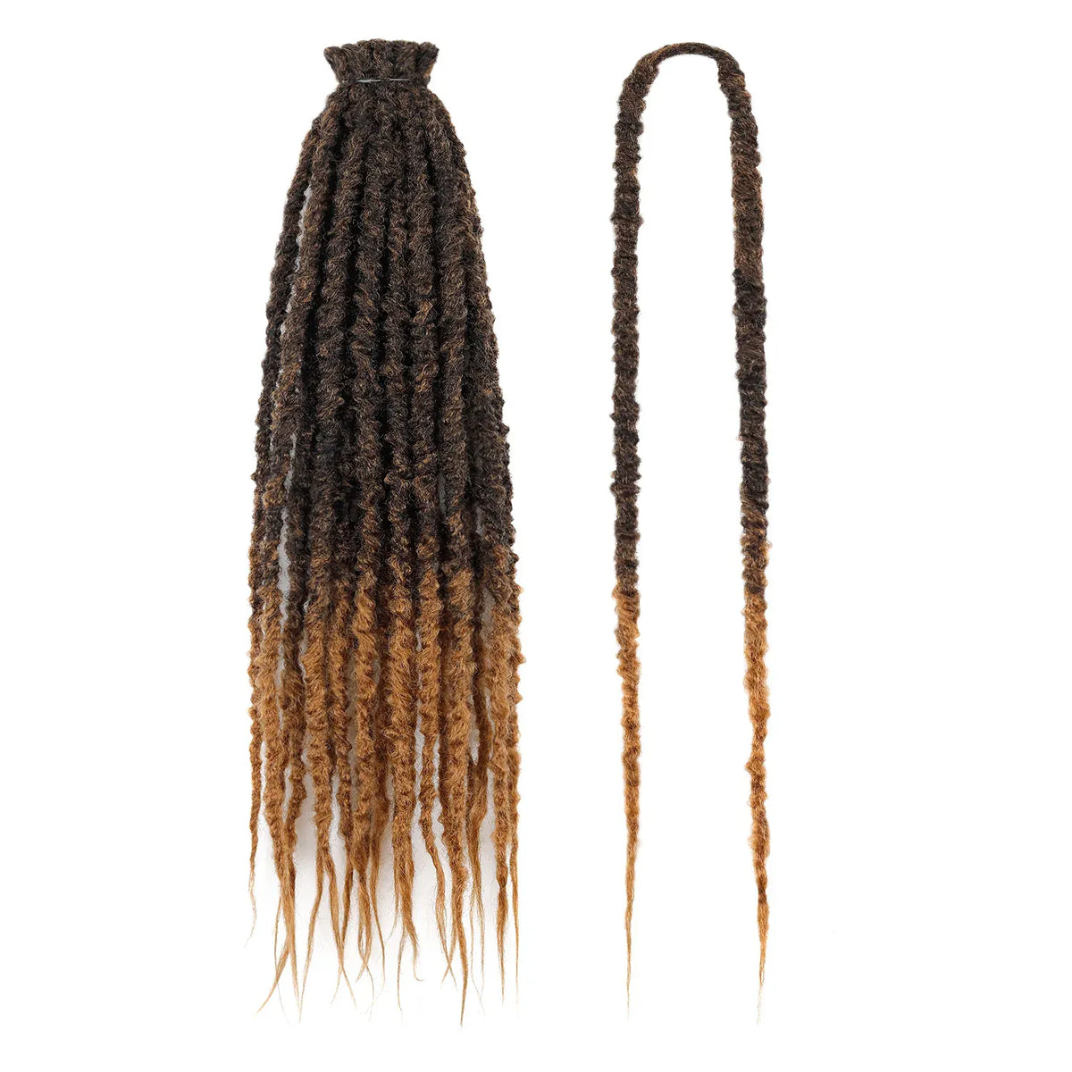 Synthetic 24" Double Ended Dreadlock Extensions Single Crochet Braids Textured Dreads for African Hairstyle