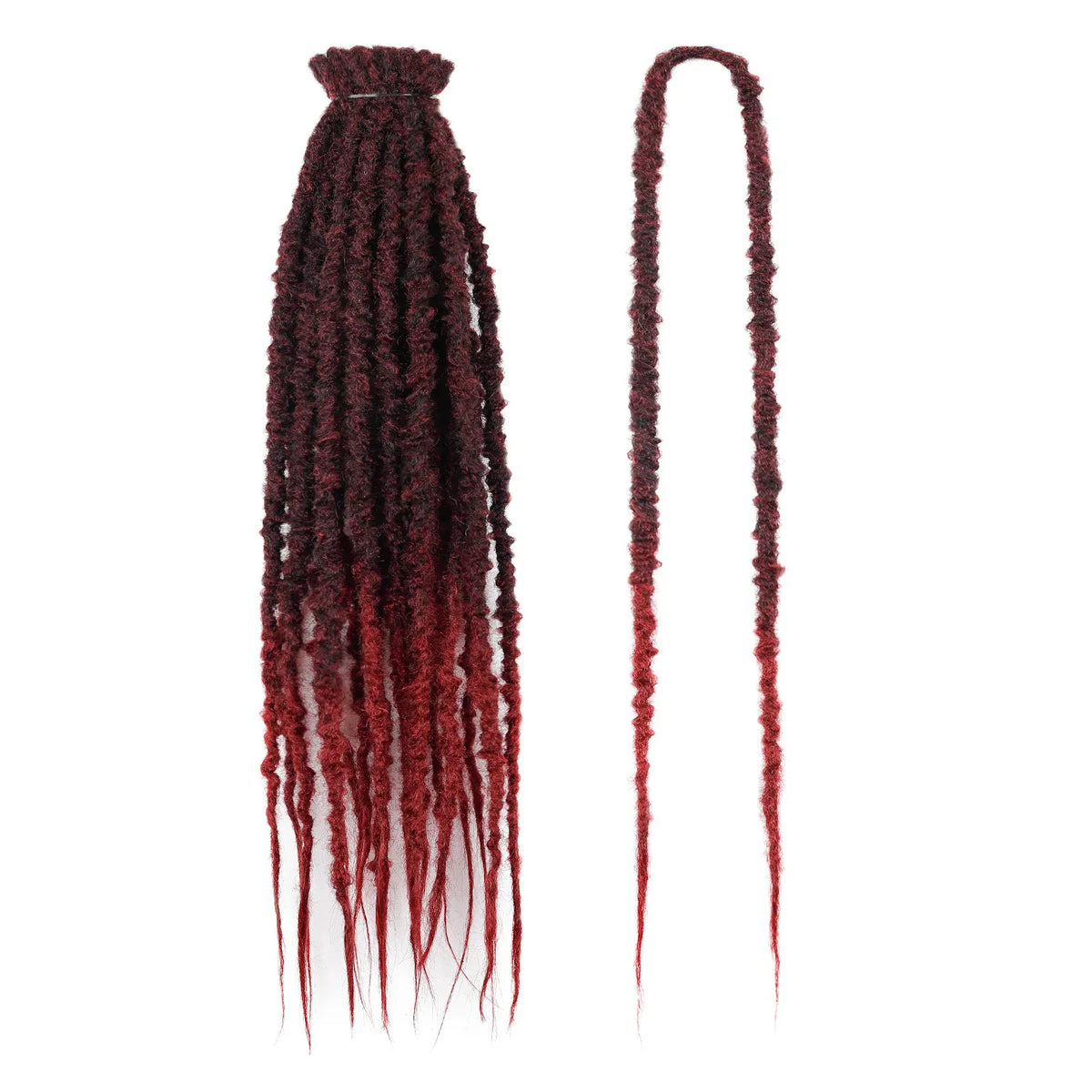 Synthetic 24" Double Ended Dreadlock Extensions Single Crochet Braids Textured Dreads for African Hairstyle