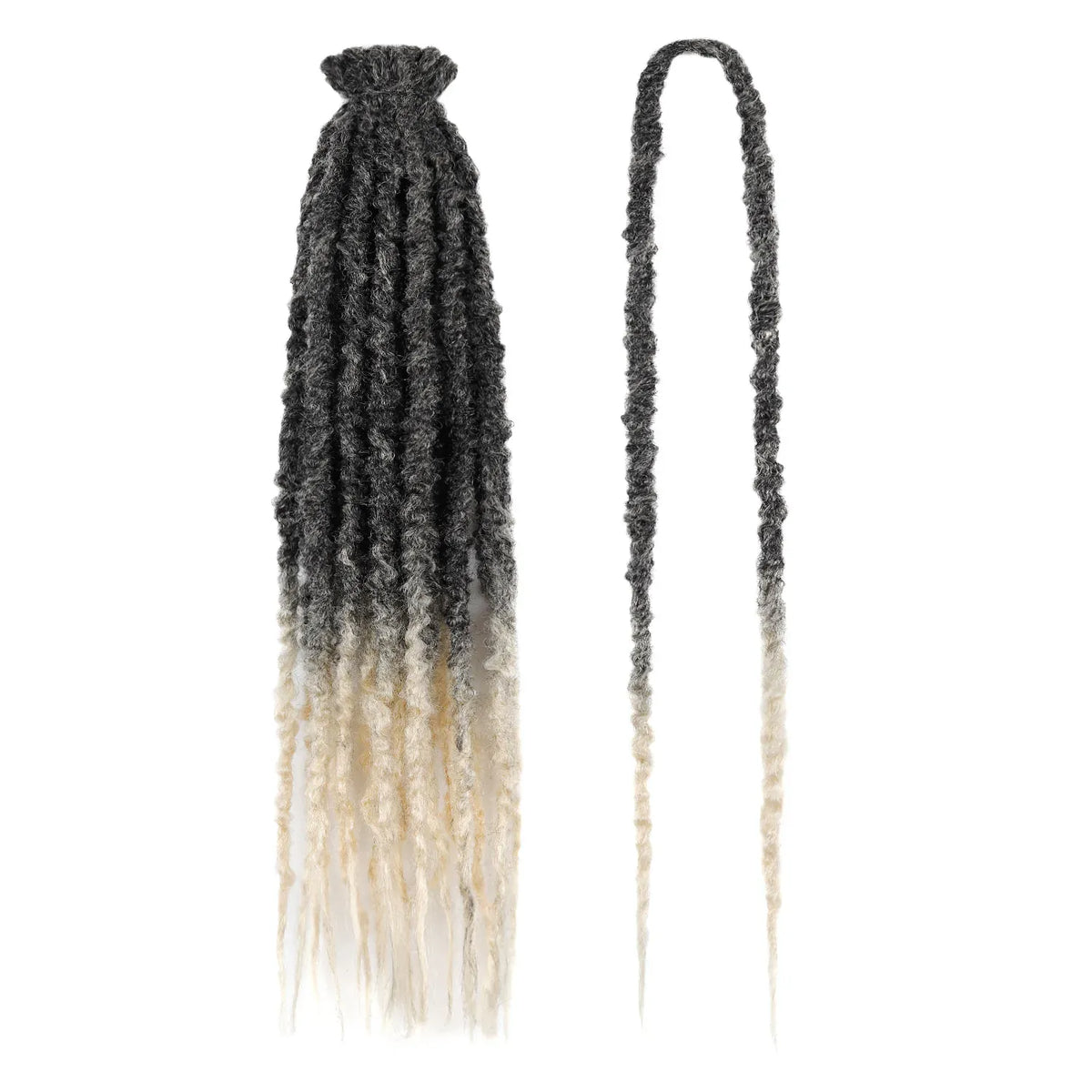 Synthetic 24" Double Ended Dreadlock Extensions Single Crochet Braids Textured Dreads for African Hairstyle