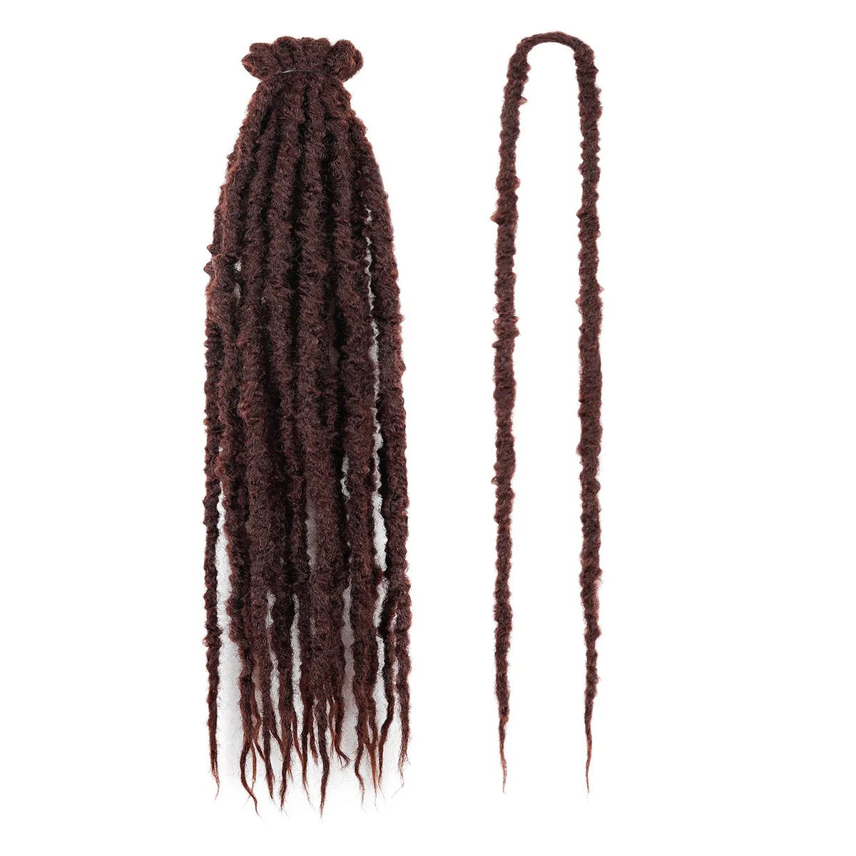 Synthetic 24" Double Ended Dreadlock Extensions Single Crochet Braids Textured Dreads for African Hairstyle