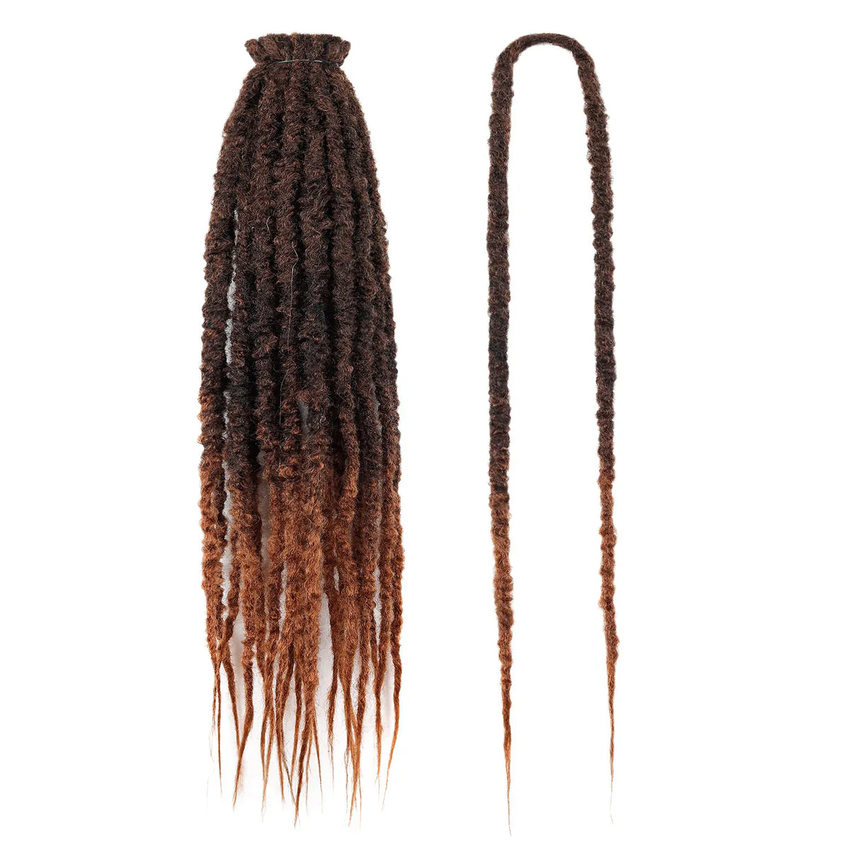Synthetic 24" Double Ended Dreadlock Extensions Single Crochet Braids Textured Dreads for African Hairstyle