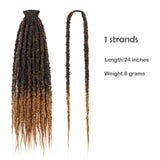 Synthetic 24" Double Ended Dreadlock Extensions Single Crochet Braids Textured Dreads for African Hairstyle