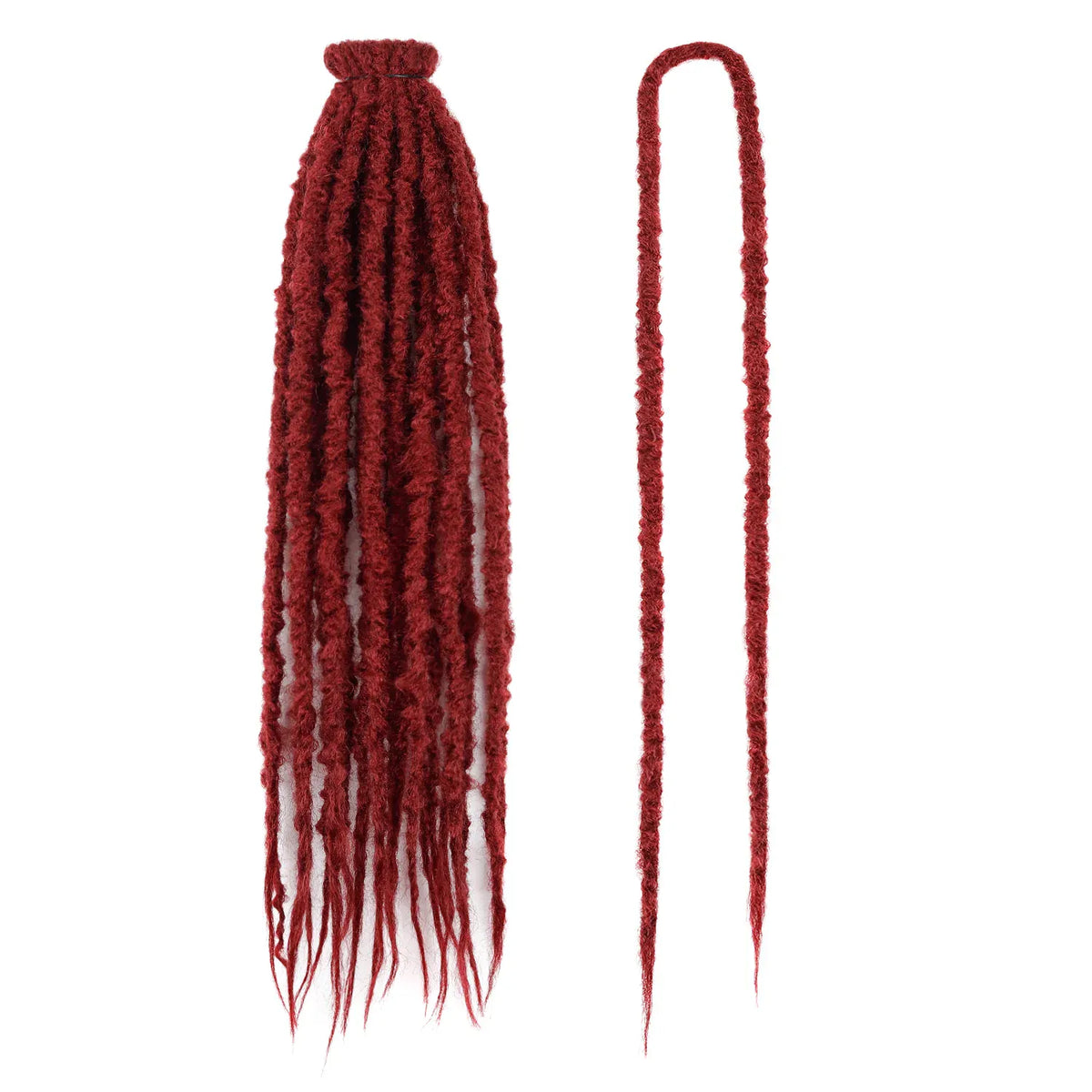 Synthetic 24" Double Ended Dreadlock Extensions Single Crochet Braids Textured Dreads for African Hairstyle