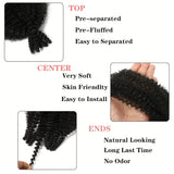 Synthetic 8 Pcs Soft Afro Twist Hair Extensions for Women - Kinky Marley Braiding Hair, 8 Strands Each for Locs & Passion Twists