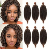 Synthetic 8 Pcs Soft Afro Twist Hair Extensions for Women - Kinky Marley Braiding Hair, 8 Strands Each for Locs & Passion Twists