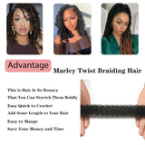 Synthetic 8 Pcs Soft Afro Twist Hair Extensions for Women - Kinky Marley Braiding Hair, 8 Strands Each for Locs & Passion Twists