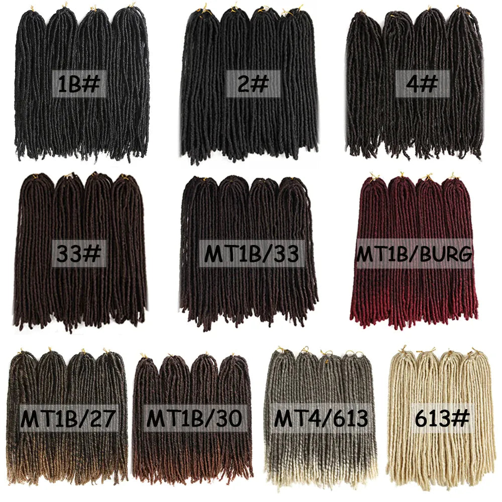 Synthetic Crochet Braiding Hair Extensions Dreadlocks Ombre Brown Colored X-TRESS Soft Straight Faux Locs Braids Hair For Women