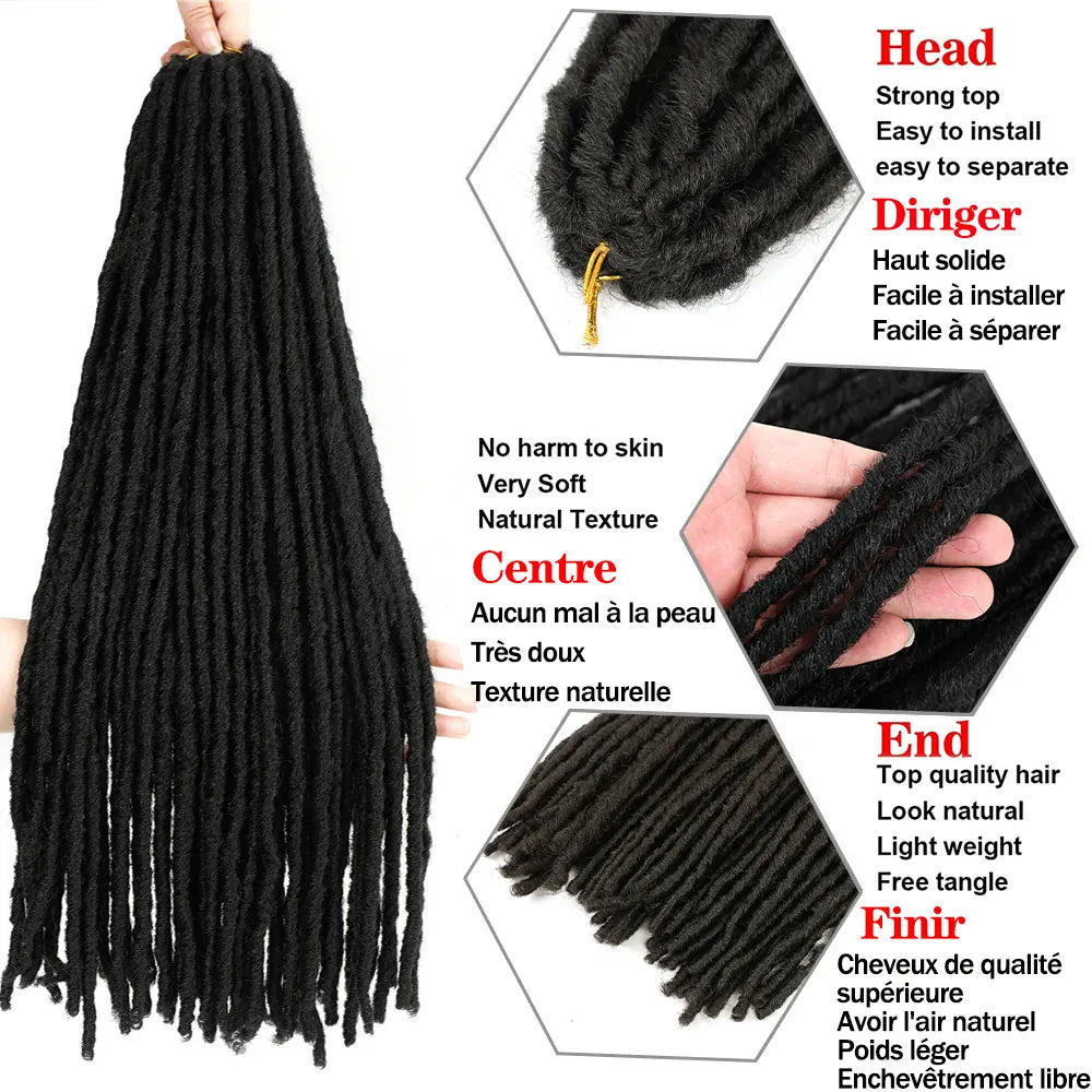 Synthetic Crochet Braiding Hair Extensions Dreadlocks Ombre Brown Colored X-TRESS Soft Straight Faux Locs Braids Hair For Women