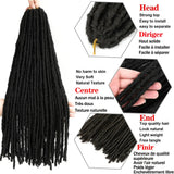 Synthetic Crochet Braiding Hair Extensions Dreadlocks Ombre Brown Colored X-TRESS Soft Straight Faux Locs Braids Hair For Women