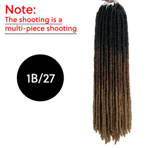 Synthetic Goddess Faux Locs Crochet Hair Straight Gypsy Locs Ombre Dreadlocks Pre-Looped Hair Extensions 18 Strands Pack