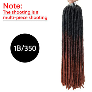 Synthetic Goddess Faux Locs Crochet Hair Straight Gypsy Locs Ombre Dreadlocks Pre-Looped Hair Extensions 18 Strands Pack