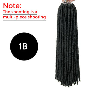 Synthetic Goddess Faux Locs Crochet Hair Straight Gypsy Locs Ombre Dreadlocks Pre-Looped Hair Extensions 18 Strands Pack