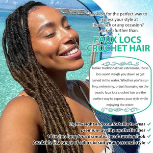 Synthetic Goddess Faux Locs Crochet Hair Straight Gypsy Locs Ombre Dreadlocks Pre-Looped Hair Extensions 18 Strands Pack