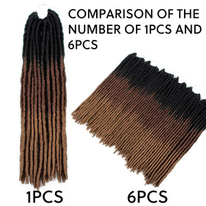 Synthetic Goddess Faux Locs Crochet Hair Straight Gypsy Locs Ombre Dreadlocks Pre-Looped Hair Extensions 18 Strands Pack