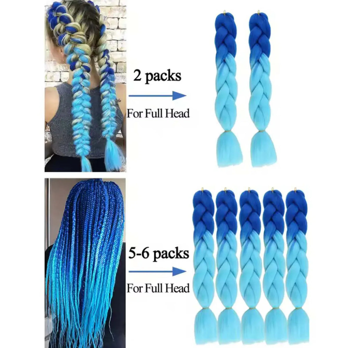 Synthetic Purple Braiding Hair 24 Inch, Pre Stretched Braiding hair for Braids Purple Hair Extensions,Multi-colored Braid