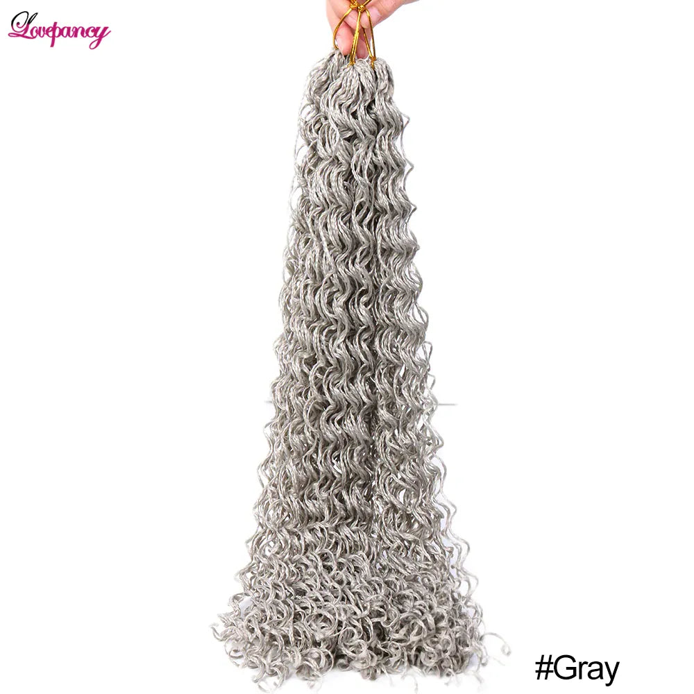 SyntheticCurly Zizi Braids Crochet Box Braiding Hair Extensions Brown Blonde Grey 20 Inch Micro Box Braids Hair Bundles 50g/Pack
