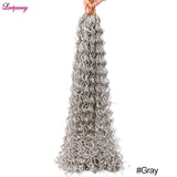 SyntheticCurly Zizi Braids Crochet Box Braiding Hair Extensions Brown Blonde Grey 20 Inch Micro Box Braids Hair Bundles 50g/Pack