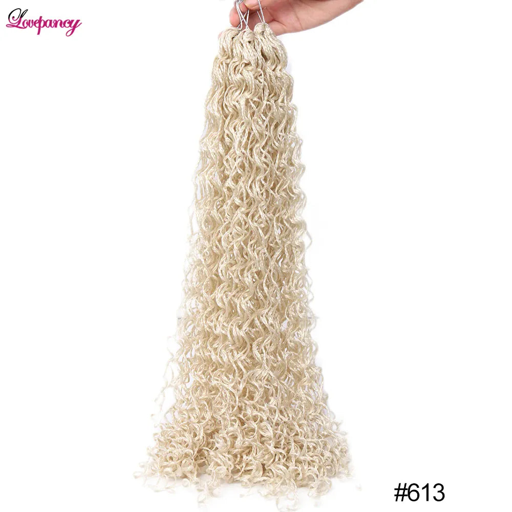 SyntheticCurly Zizi Braids Crochet Box Braiding Hair Extensions Brown Blonde Grey 20 Inch Micro Box Braids Hair Bundles 50g/Pack