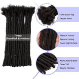 Teresa Synthetic Hair Dreadlock Extensions Synthetic Loc Extensions 0.8cm Width 10Inch 15 Strands Real Hair Dreadlock Extensions
