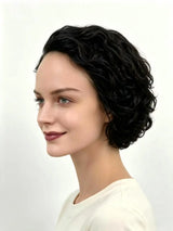 TIMOPOL Short Curly Pixie Cut Lace Front Human Hair Wigs For Women Natural Black Small Curls Short Bob Lace Frontal Wig Glueless Daily Wear Human Hair Wig
