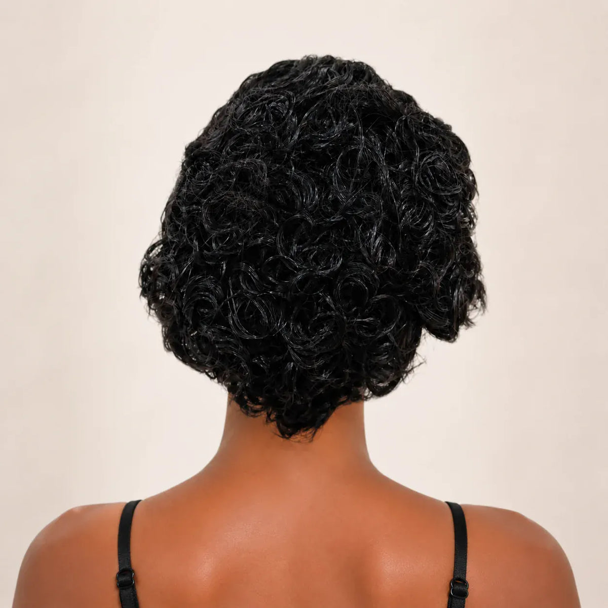 TIMOPOL Short Curly Pixie Cut Lace Front Human Hair Wigs For Women Natural Black Small Curls Short Bob Lace Frontal Wig Glueless Daily Wear Human Hair Wig