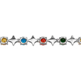 TOPGRILLZ 6MM Sparkling Star Tennis Chain Colorful Round Gemstone Design Bracelet 5A+ Cubic Zircon Luxury Jewelry For Men Women