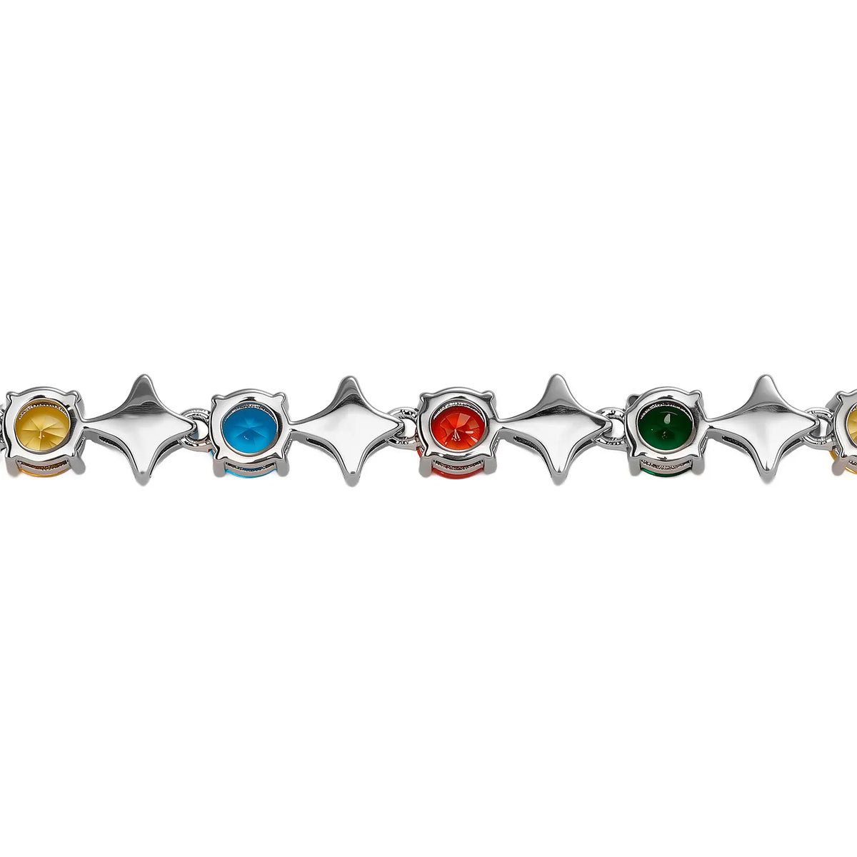 TOPGRILLZ 6MM Sparkling Star Tennis Chain Colorful Round Gemstone Design Bracelet 5A+ Cubic Zircon Luxury Jewelry For Men Women