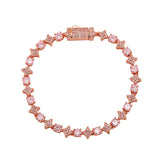 TOPGRILLZ 6MM Sparkling Star Tennis Chain Colorful Round Gemstone Design Bracelet 5A+ Cubic Zircon Luxury Jewelry For Men Women