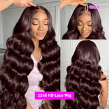 Transparent Chocolate Brown Body Wave Lace Front Human Hair Wig Vietnamese Original #4 Color 250% 13x6 HDFull Lace Frontal Wigs