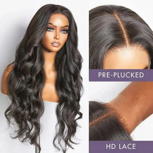 (Tyche) Loose Body Wave Human Hair Wig, 13x5x1 T-Part HD Lace Front, Remy Hair, Glueless
