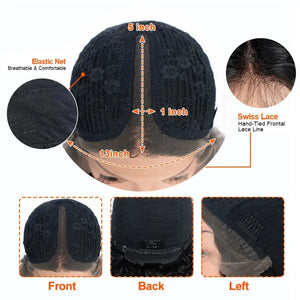 (Tyche) Loose Body Wave Human Hair Wig, 13x5x1 T-Part HD Lace Front, Remy Hair, Glueless