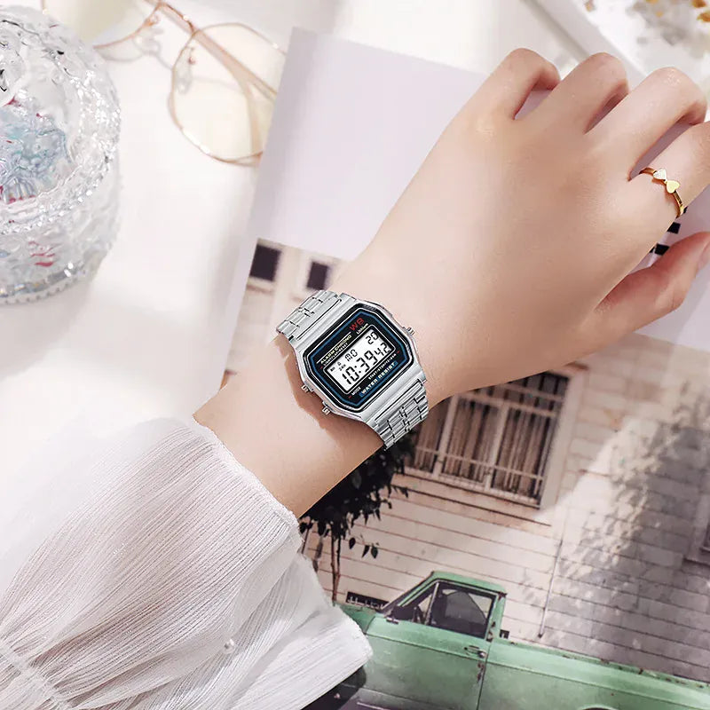 Unisex F91W Retro Men Women's Multifunction LED Digital Watch Stainless Steel Sports Wristwatches Ladies Electronic Wristwatch